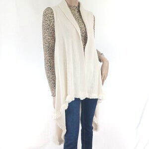 APT 9 Sweater Vest High Low Fringe Hem One Size S-L